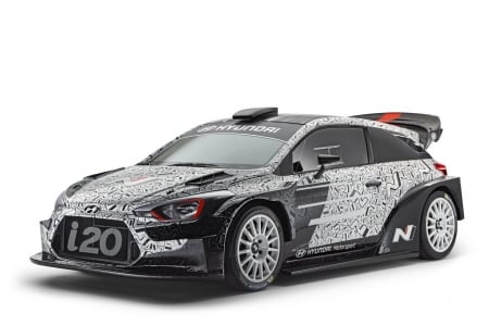 Hyundai I20 WRC - Rally, Spolier, White, Black