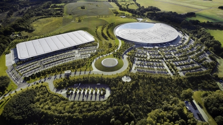 McLaren Technology Centre - uk, landscape, plant, automotive, mclaren, auto manufacturing, centre, mclaren technology centre, architecture, aerial, building, british, technology, tech, england