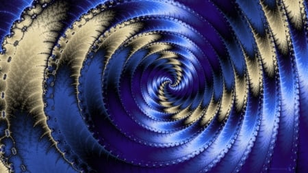 Fractal - abstract, spiral, blue, fractal