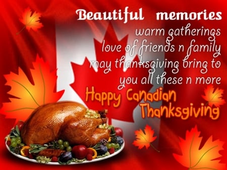 Canadian Thanksgiving - turkey, Thanksgiving, Canada, flag