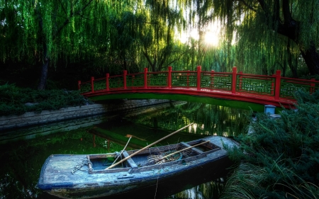 â€¢âŠ°âœ¿âœ¿âŠ±â€¢ - lakes, bridge, nature, canoe