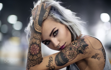 Unknown Model - babe, tattoos, lady, woman, model, suicide girls