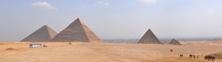 The Pyramids Of Giza - ancient, egypt, photography, giza, the pyramids of giza, pyramids, panoramic, architecture, desert, sand