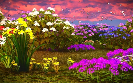 flower garden - fun, nature, garden, cool, flower