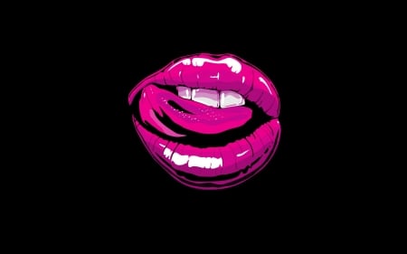 Pink - mouth, pink, black, lips, tongue