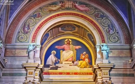 Jesus on the Throne - architecture, interior, jesus, church