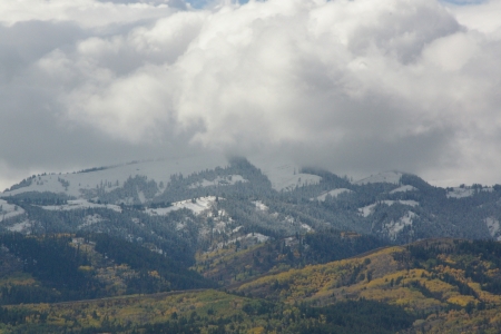 Snow Clouds Lifting, Victor, Idaho - Scenic, Autumn, Snow, Clouds, Fall, Winter, Seasons, Sky