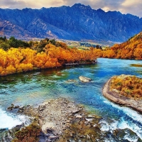 Mountain River in Autumn