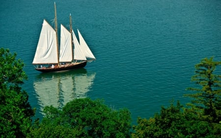 Sailing boat - water, lake, sailboat, boat