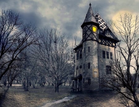 Haunted Castle - ghost, attractions in dreams, creative pre-made, haunted, architecture, spooky, castles, halloween, love four seasons