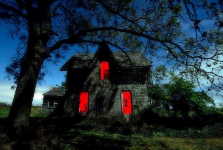 Screepy at the Farmhouse - ghost, attractions in dreams, creative pre-made, haunted, architecture, farms, spooky, screepy, halloween, love four seasons