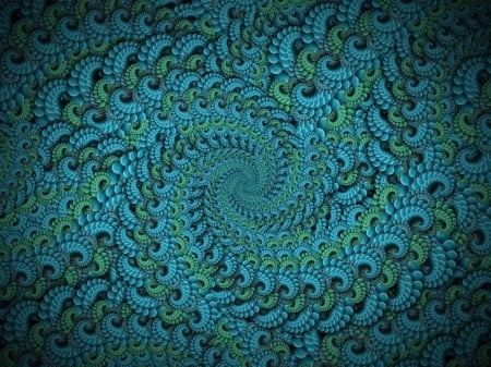 Fantasy in blue - fractal, art, abstract, spiral