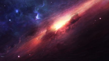 Beauty beyond our dreams! - dust clouds, yellow, formation, blue, hot temperature, stars, dark, illustration, planets, universe, red, rendering, outer space