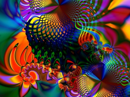 Fractal - fractal, rainbow, art, absrtract