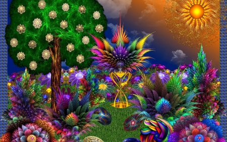 Fractal paradise - fractal, art, abstract, paradise, tree