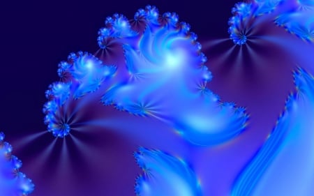 Blue fractal - fractal, art, abstract, blue