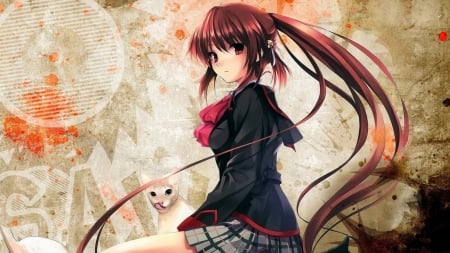 Anime Girl - girl, cute, anime, cat