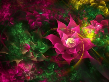 Flowers - abstarct, flower, petal, fractal