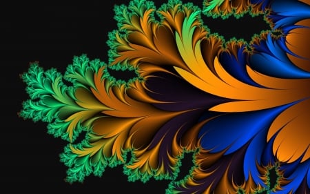 Feathers 3d - 3d, digital, abstarct, fractal