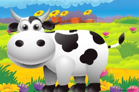 Cute Digital Cow