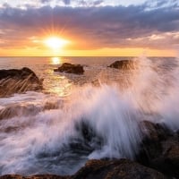 Angry Waves in the Sunset