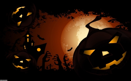 Halloween - night, vector, abstract, pumpkin