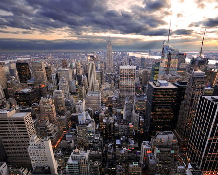 A view from the Rockefeller centre, NY - usa, rockefeller, ny, scyscrapers, city, buildings