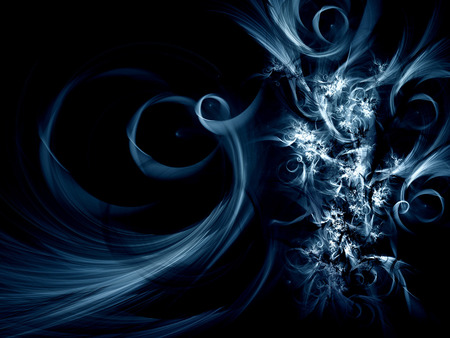 Beautiful Blue Swirl Silk - silk, blue, swirl, dark, dark blue abstract