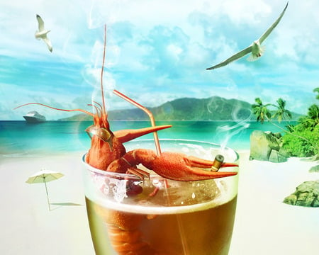 Crayfish - crayfish, 3d, holiday, summer