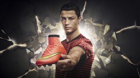 Cristiano Ronaldo - nike, black, white, sport, cristiano ronaldo, man, red, hand, football