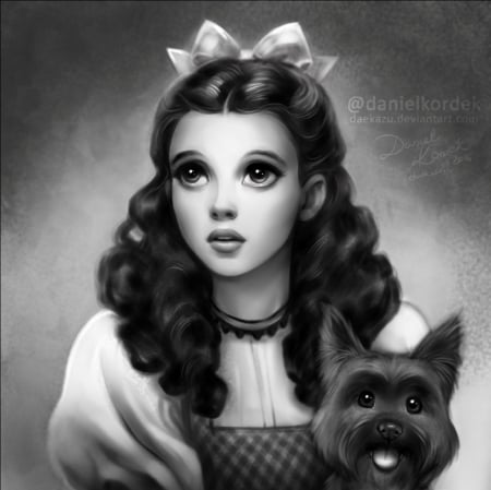 â™¥ - judy, blackand white, art, lady