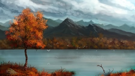 Autumn and the lake