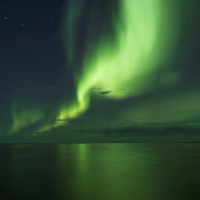 Aurora borealis over Great Bear Lake in Canada