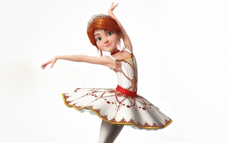 Ballerina (2016) - white, movie, felicie milliner, girl, red, animation, ballerina