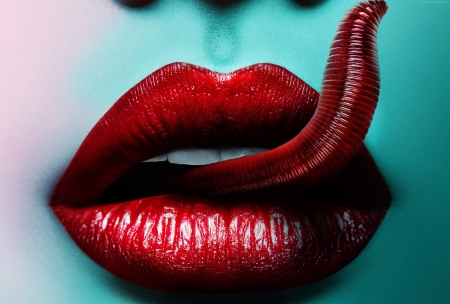 Viral (2016) - mouth, blue, lips, fantasy, viral, red, woman, movie, tongue