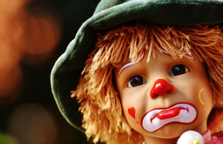 Sad clown - clown, face, sad, doll