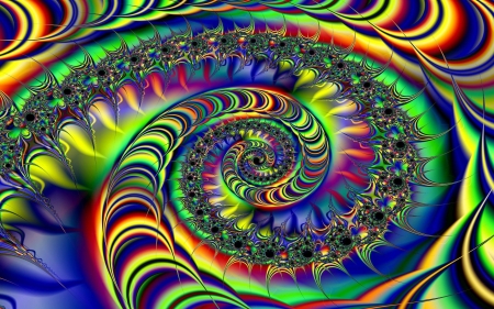 Fractal rotation - abstarct, art, rainbow, fractal