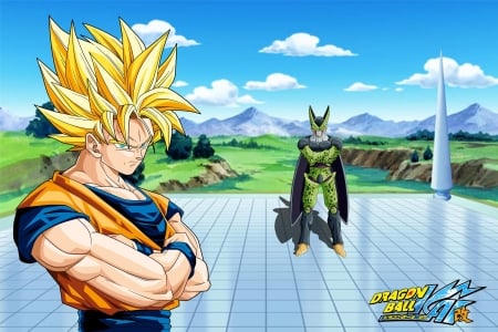 DBZ - Goku vs. Complete Cell - anime, Dragon Ball, tv series, Dragon Ball Z, Dragon Ball GT, dbz, tv show, Japanese, complete cell, Goku