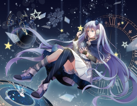 Hatsune Miku - purple, tagme, vocaloid, anime, girl, hatsune miku, blue, manga