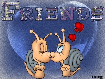 FRIENDS - snails, friends, two, cute