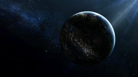 Earth 2.0 - stars, render, 3d, space, planet, earth