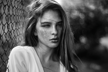 Freckles - girl, women, hair, freckles