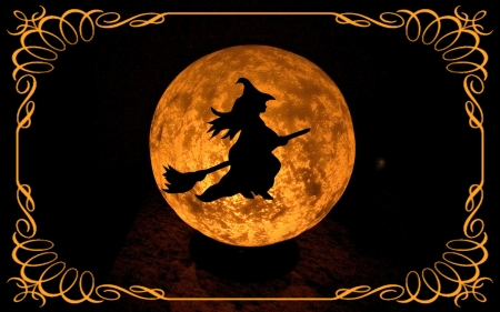 Halloween Witch  - moon, occasion, artwork, beautiful, Halloween, wide screen, witch, illustration, holiday, painting, October, art