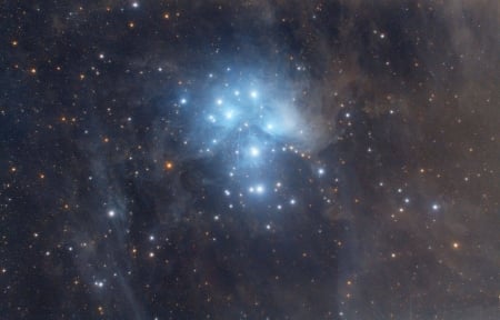 M45 The Pleiades Star Cluster - space, cool, fun, stars, galaxies