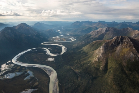 River - river, nature, mountain, sky