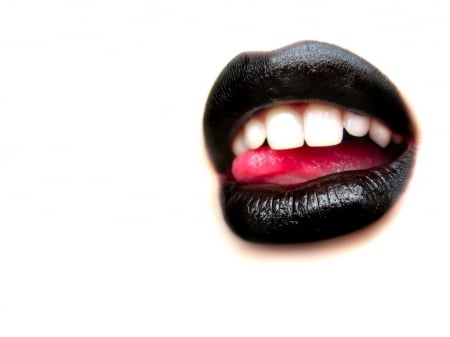 Mouth - white, red, mouth, black, lips, tongue, woman