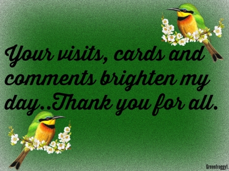 THANK YOU - VISITS, COMMENTS, CARD, CREATION