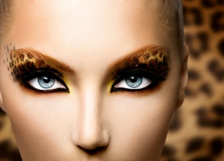 Eyes - woman, face, blue, make-up, eye