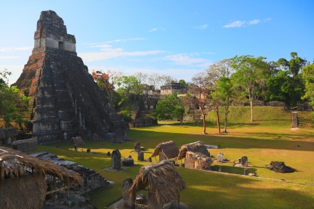 Tikal - sky, lost world, guatemala, giant, ceremonial lost world pyramid, ruins, maya, clouds, architecture, abandoned, tikal, temple of the grand jaguar, ancient, archaeological site, pyramid, temple iv, citadel, mexican, jungle, steps, city