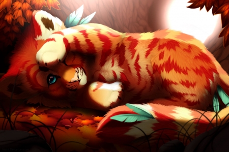 Cuteness - art, cub, cute, tiger